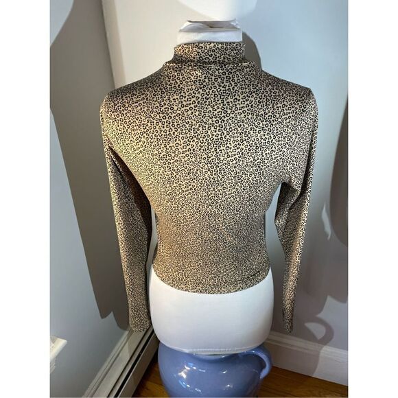 Gaze Cropped Mock Turtleneck, Leopard Print, S - Picture 9 of 9